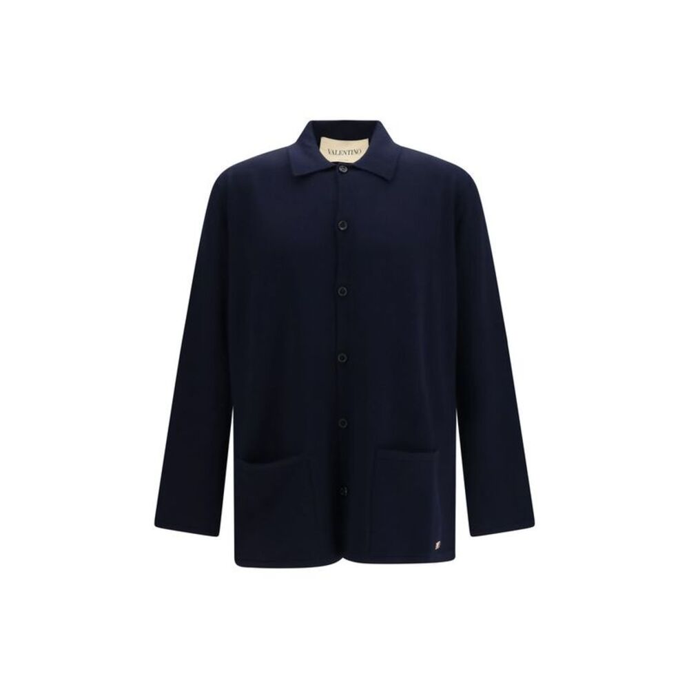 Valentino Blue Wool Oves Aries Men's Cardigan